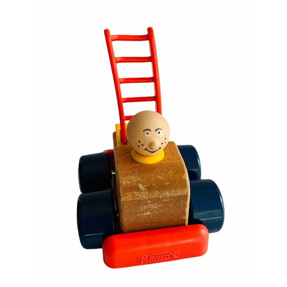Vintage 1988 Playskool Woodles Fire Engine Wood Block and Plastic Moving Ladder - Picture 1 of 8